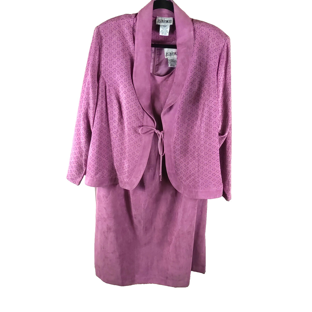 Just In Thyme Women's Dress Faux Suede Sleeveless Plum Color Size 22 W Church...